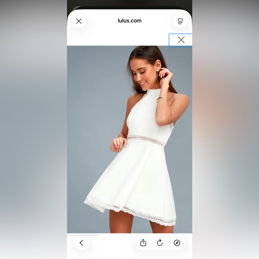 Lulu's White Lace Accent Dress